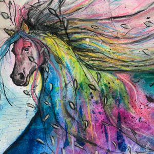 Let it Look Different | Horse Art by Ulla | Pack of 10 Folded Cards (white envelopes) (US & CA)